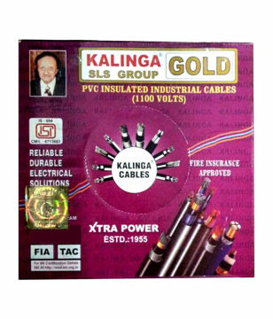 Picture of Kalinga GOLD Wire 1mm Single Core, PVC Insulation, FR, Govt Approved, ISI Mark, FIA, TAC