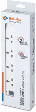 Picture of Bajaj 4-Way Spike and Surge Guard with 2m Wire (White)