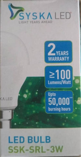 Picture of Syska Led Bulb 3W (1PC) 2 Year Warranty