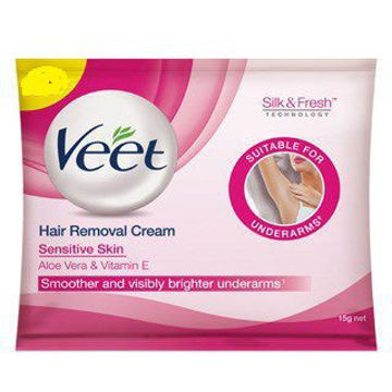 Picture of (15g) Veet Hair Removal Cream Sensitive Skin 5IN1 Skin BENEFITS