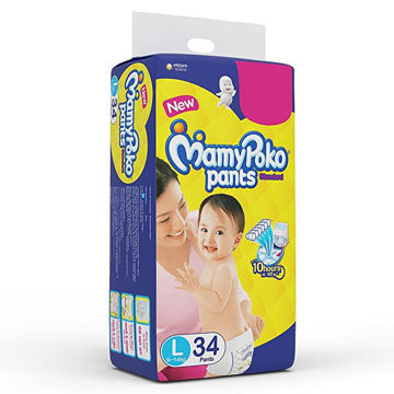 Picture of MamyPoko Pants standard, Size-L (9-14kg) Pack Of 34 Pants