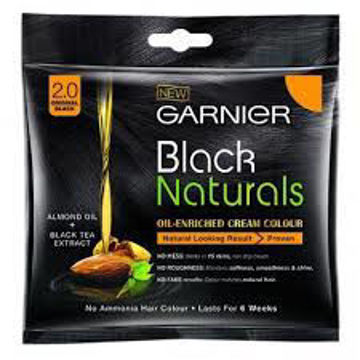 Picture of Garnier Black Naturals Oil- Enriched Creme Hair Color  (40ml) (2.0 Original Black)