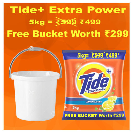 Picture of Tide With Double Power Jasmine & Rose (5kg) Packet with (Free Bucket Worth ₹299)