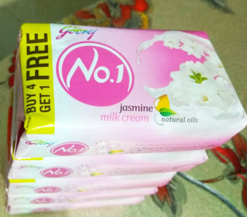 Picture of Godrej No.1 Jasmine Milk cream soap 100gX4+1Free = 500g (Pack Of 5Pc)