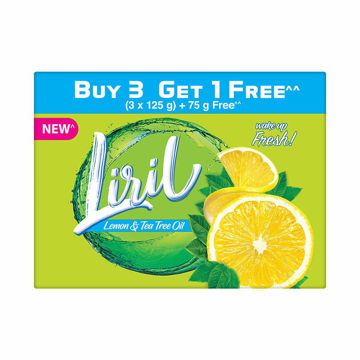 Picture of Liril Lemon and Tea Tree Oil Soap, 125 g (Buy 3 + Get 75g Free)