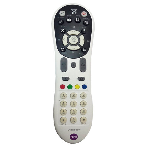 Picture of Videocon d2h Set Top Box Remote RF (White) With battery