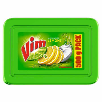 Picture of Vim Dishwash Bar Tub Lemon (500g)+(100g) free With Scrubber free