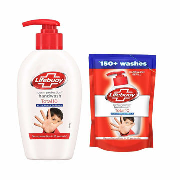 Picture of Lifebuoy Total 10 Germ Protection Handwash (190 ml) With Refill Pouch 185 ml Free