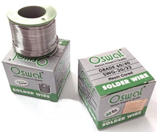 Picture of oswal Solder Soldering Lead Wire 40grams 60/40 TIN-LEAD, 20/22swg Resin Cored .8MM