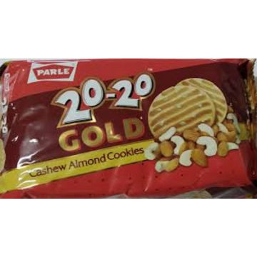 Picture of PARLE 20-20 GOLD CASHEW Almond COOKIES Biscuits 52.5g+7.5g= (60g) Packet