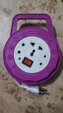 Picture of 3 Sockets Plug Extension with 1 Switch Electric Round Extension Board Cord Length - 2 Meter,  6 amp