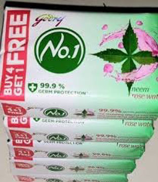 Picture of Godrej No.1 Neem Rose Water Soap 100gX4+1Free = (500g) (Pack Of 5Pc)