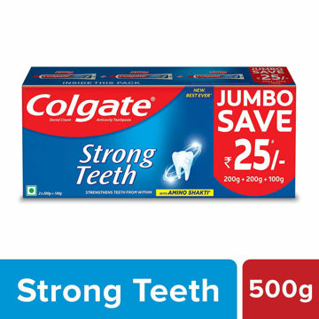 Picture of COLGATE STRONG TEETH WITH AMINO SHAKTI 500GM(200+200+100GM) JUMBO PACK