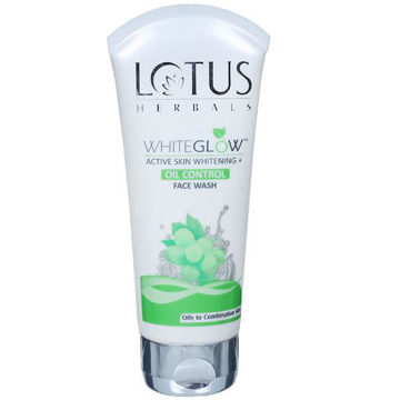 Picture of lotus whiteglow active skin whitening + oil control face wash 100 gm