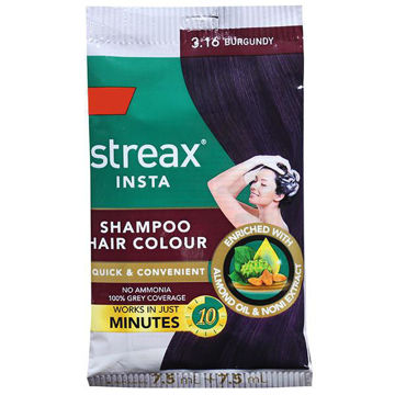 Picture of Streax Shampoo Hair Colour Natural Burgundy 7.5ml+7.5ml